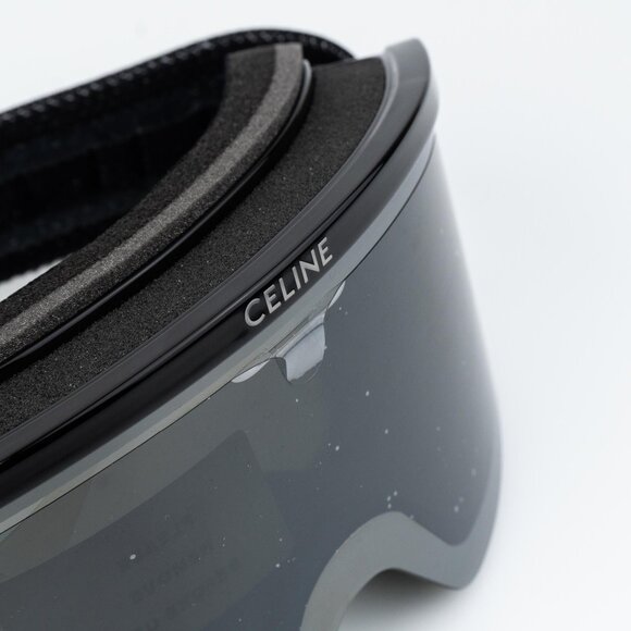 Celine CL40302U SKI MASK Women 01C Shiny Black Smoke Mirror NEW AUTHENTIC - Picture 6 of 12